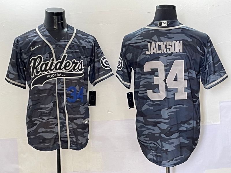 Men 2025 Oakland Raiders 34 Jackson Camo Joint Name Nike Limited NFL Jersey style 3